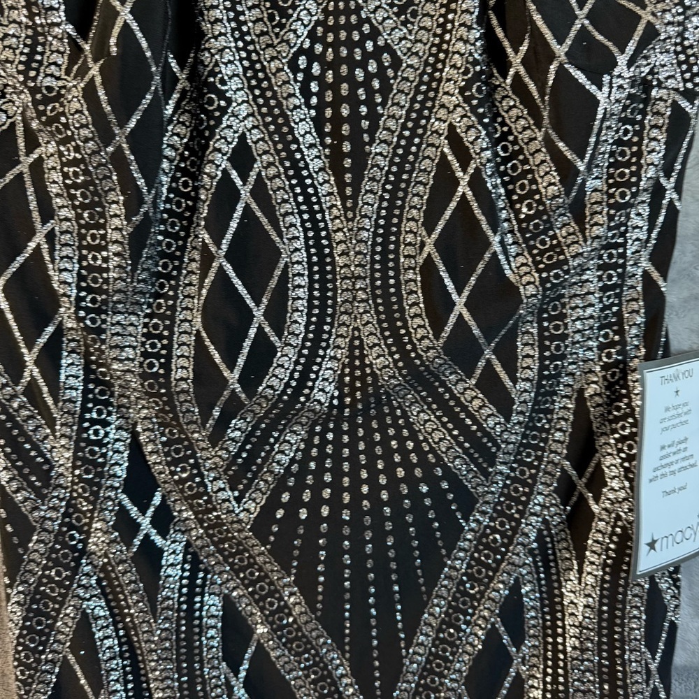 Speechless Dress Juniors 15 Black Silver Glitter Halter Bodycon NWT Holiday NYE - Picture 5 of 16